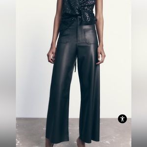 Zara Marine Black Leather Pants
